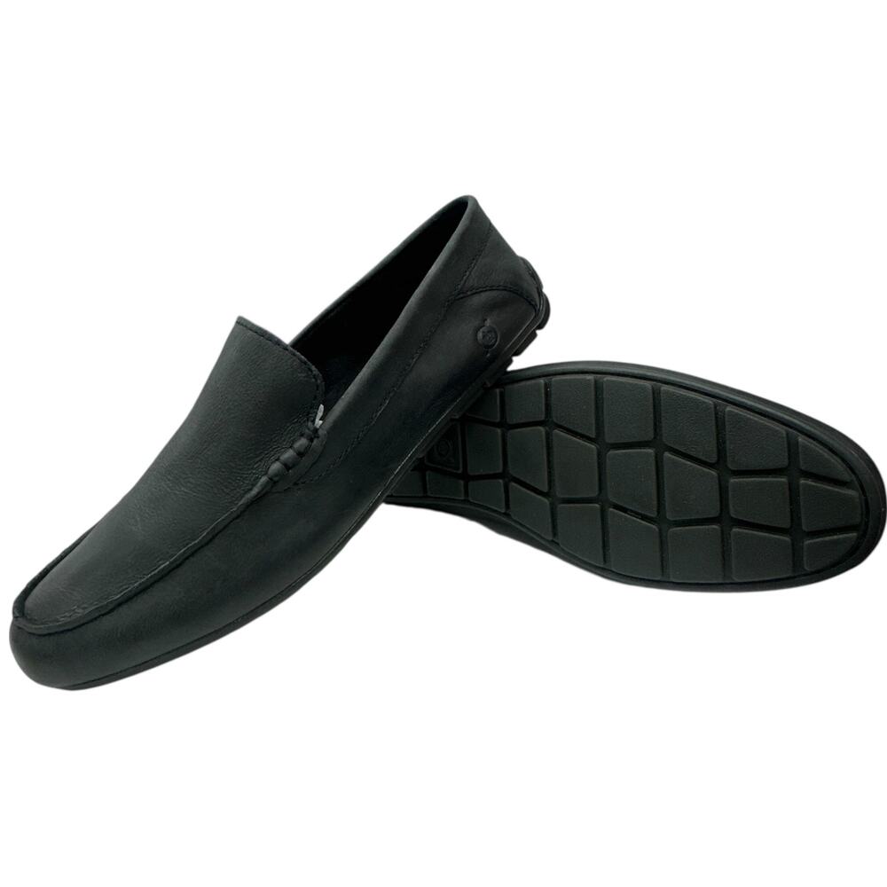 Born Liam Moc Toe Loafer Men 10.5 Black Leather Slip-On Driving Casual Comfort